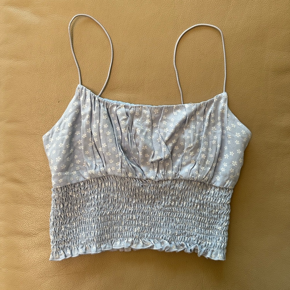 Pacsun Smocked and Ruched Floral Tank Top